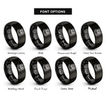 font options for inside engraving on black pair programmers rings