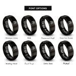font options for inside engraving on black pair programmers rings