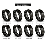font options for inside engraving on black pair programmers rings