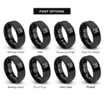 font options for inside engraving on black pair programmers rings