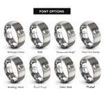 font options for inside engraving on gray pair programmers rings