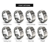 font options for inside engraving on gray pair programmers rings