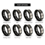 font options for inside engraving on black & grey pallet forks rings