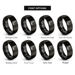 font options for inside engraving on black pallet forks rings