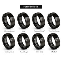 font options for inside engraving on black pallet forks rings