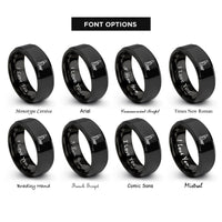 font options for inside engraving on black pallet forks rings