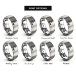 font options for inside engraving on grey pallet forks rings
