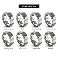 font options for inside engraving on grey pallet forks rings