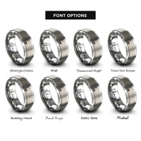 font options for inside engraving on grey pallet forks rings