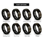 font options for inside engraving on gunmetal & black pallet forks rings
