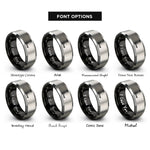 font options for inside engraving on black & gray pallet jack rings