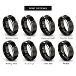 font options for inside engraving on black & gray pallet jack rings