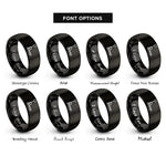 font options for inside engraving on black pallet jack rings