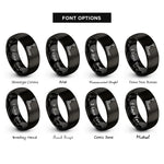 font options for inside engraving on black pallet jack rings