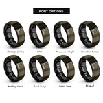 font options for inside engraving on gunmetal & black pallet jack rings