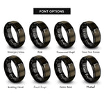 font options for inside engraving on gunmetal & black pallet jack rings