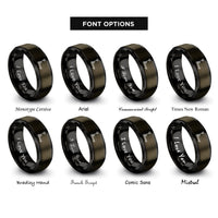 font options for inside engraving on gunmetal & black pallet jack rings