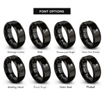 font options for inside engraving on black palm island rings