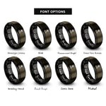 font options for inside engraving on gunmetal & black palm island rings