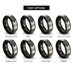 font options for inside engraving on black & silver palm leaf rings