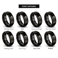 font options for inside engraving on black palm tree rings