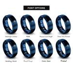 font options for inside engraving on blue palm tree rings