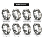 font options for inside engraving on gray palm tree rings