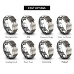 font options for inside engraving on gray palm tree rings