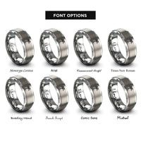 font options for inside engraving on gray palm tree rings