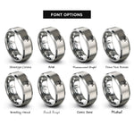 font options for inside engraving on grey palm tree rings