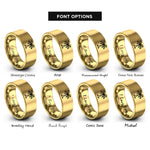 font options for inside engraving on gold palmier rings