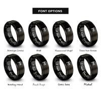 font options for inside engraving on black pan african flag rings