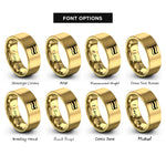 font options for inside engraving on gold pan african flag rings