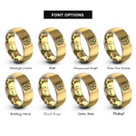 font options for inside engraving on gold & silver pancake stack syrup rings