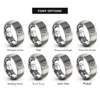 font options for inside engraving on gray pancake stack syrup rings