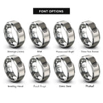 font options for inside engraving on silver pancake stack syrup rings