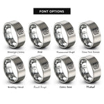 font options for inside engraving on grey pancake stack syrup rings
