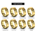 font options for inside engraving on gold pansexual flag rings