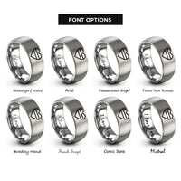 font options for inside engraving on silver pansexual flag rings