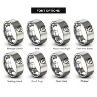 font options for inside engraving on silver pansexual flag rings