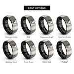 font options for inside engraving on black & grey panther rings