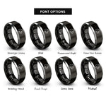 font options for inside engraving on black & gray panther rings