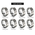 font options for inside engraving on gray panther rings