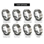 font options for inside engraving on gray panther rings