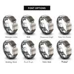 font options for inside engraving on gray panther rings