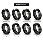 font options for inside engraving on black & grey pantograph rings