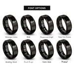 font options for inside engraving on black pantograph rings