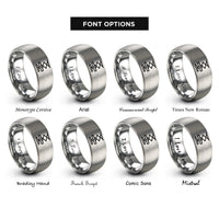 font options for inside engraving on grey pantograph rings