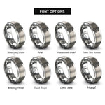 font options for inside engraving on grey pantograph rings