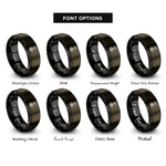 font options for inside engraving on gunmetal & black pantograph rings
